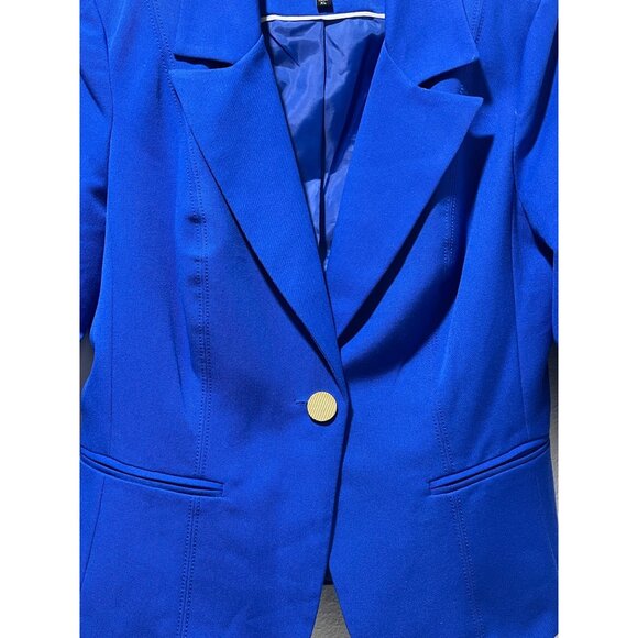 XOXO Women’s Royal Blue Suit Set Blazer XL Pants 12 Work Office - Picture 8 of 16